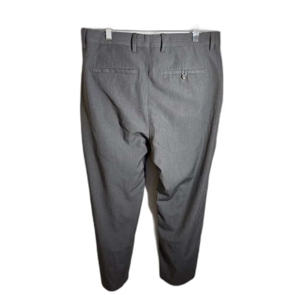 Banana Republic Men’s Gray 100% Wool Dress Pants 33x32 Flat Front Trousers
